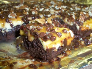 Turtle Cheesecake Brownies