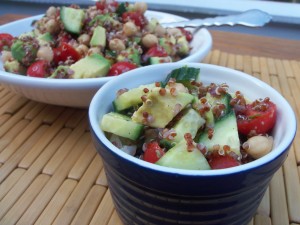 Quinoa Chickpea and Avocado Salad