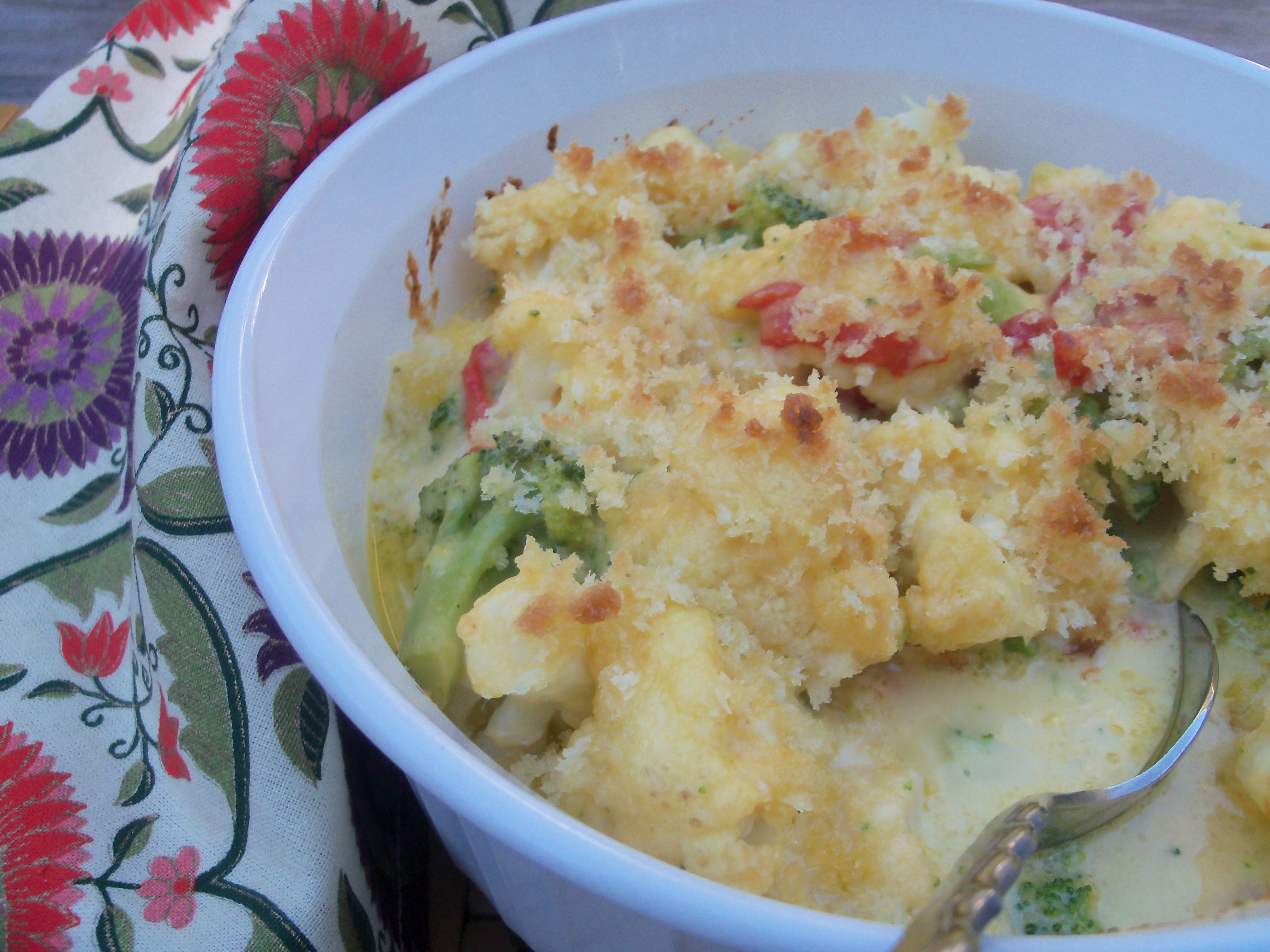 Cheesy Cauliflower and Broccoli Bake